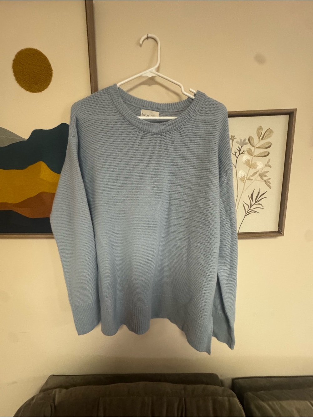 Light Blue Crewneck Sweater — Women's Relaxed Knit